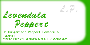 levendula peppert business card